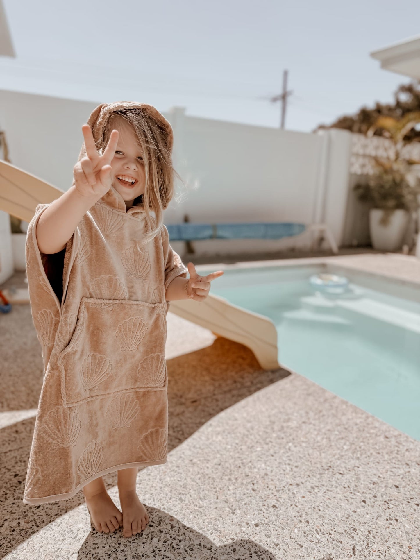 Seashells Luxe Hooded Beach Towels Poncho
