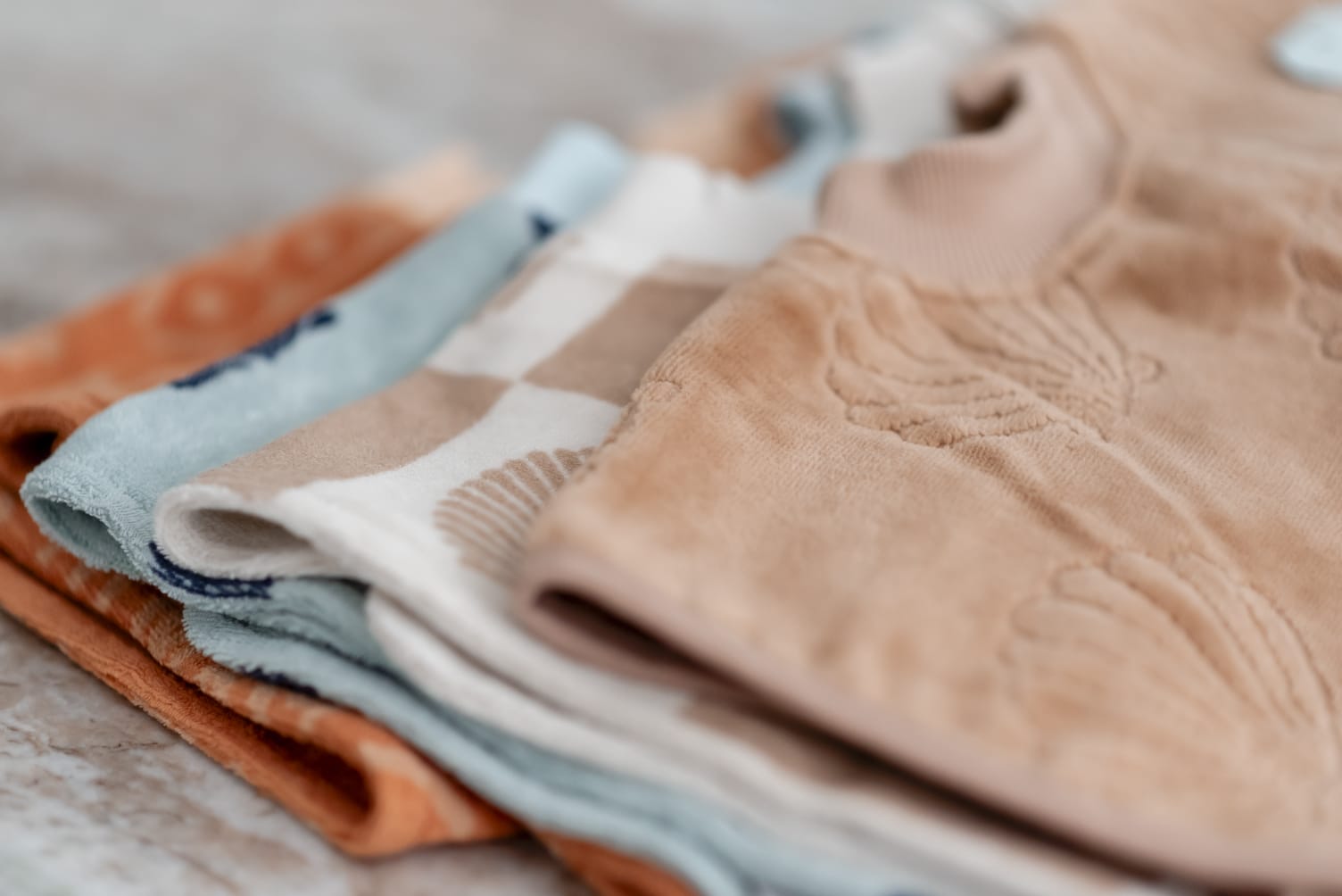 TERRYTOTS Seashells Towel Bib with BUTTONS